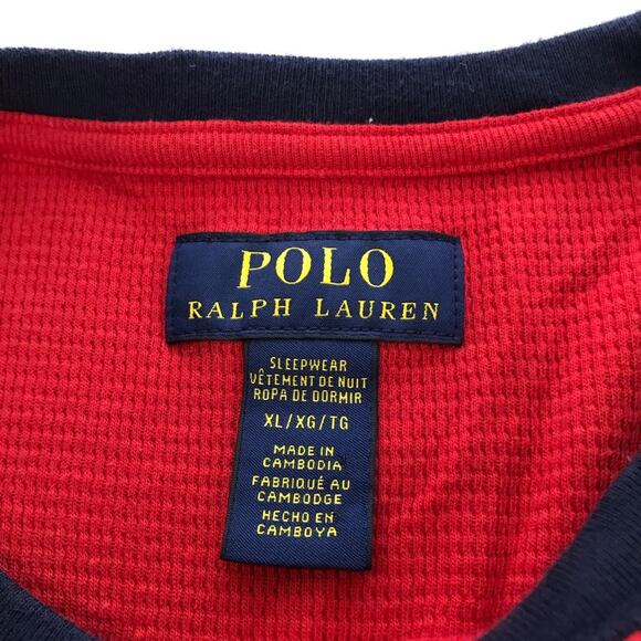 Polo Ralph Lauren mens waffle knit colorblock sleepwear top XL embroidered crest - Picture 3 of 7